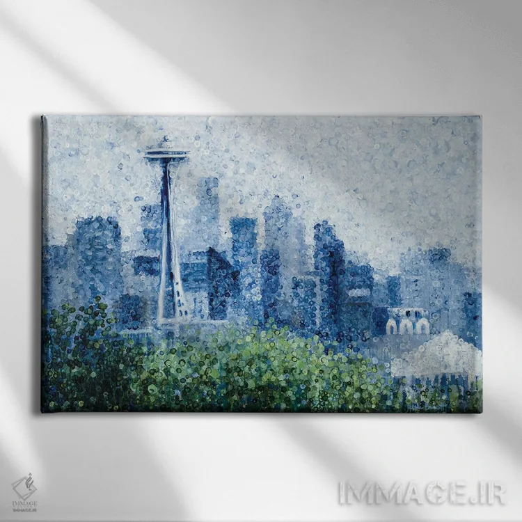 تابلو مدرن باران سیاتل اثر هایدی بارنت - نمای روبهرو روی دیوار