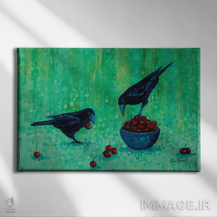 تابلو مدرن شام برای دو نفر اثر هایدی بارنت - نمای روبهرو روی دیوار