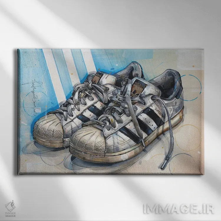 تابلو دکوراتیو آدیداس سوپراستار اثر ژوس هوپن برورز - نمای روبهرو روی دیوار