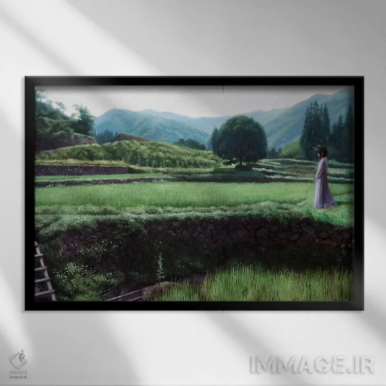 تابلو دکوراتیو به سوی پناهگاه اثر تاکاهیرو هیربایاشی - نمای قابدار مشکی