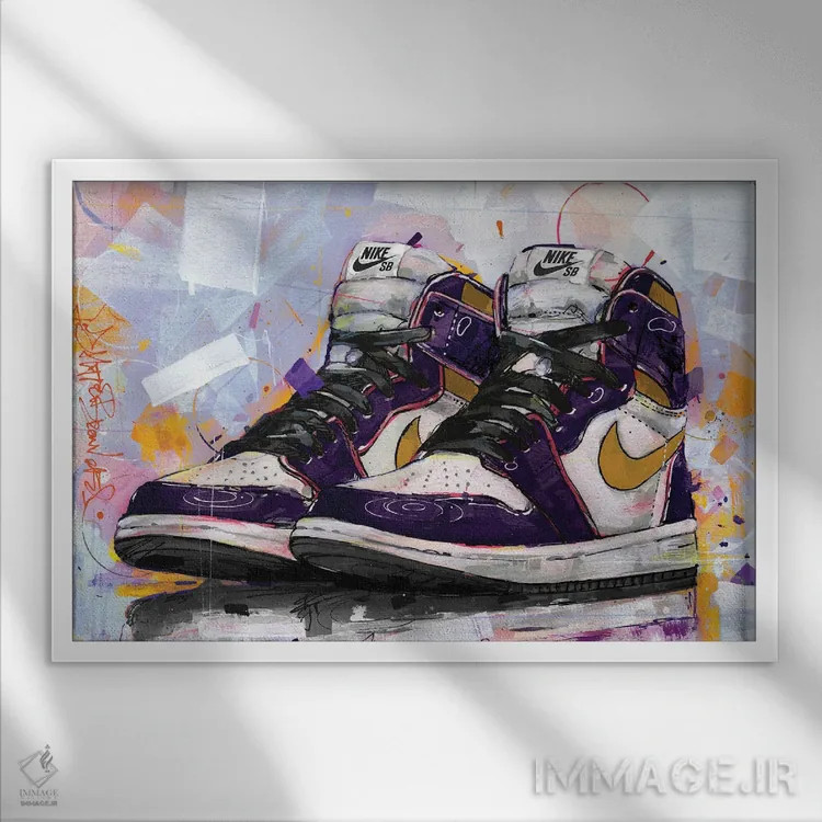 تابلو دکوراتیو نایک SB دانک LA To Chicago اثر ژوس هوپن برورز - نمای قابدار سفید