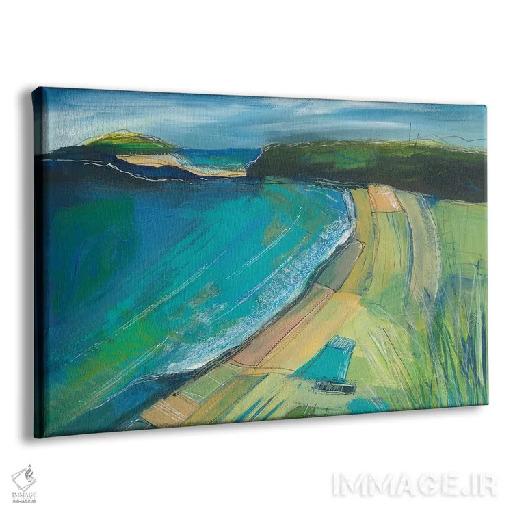 تابلو انتزاعی در امتداد ساحل اثر هایدی کلاوسون - نمای پرسپکتیو محصول