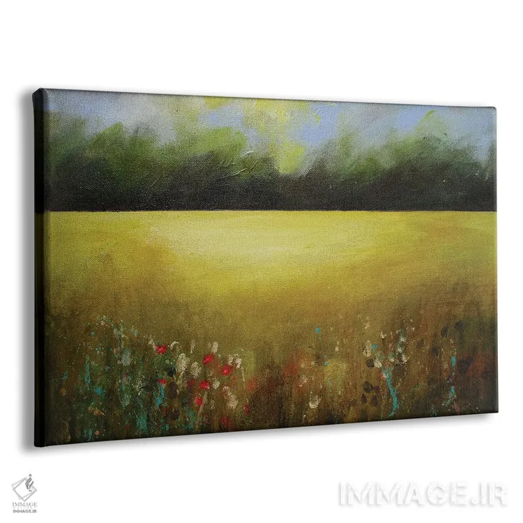 تابلو انتزاعی چمنزار طلایی اثر هایدی کلاوسون - نمای پرسپکتیو محصول