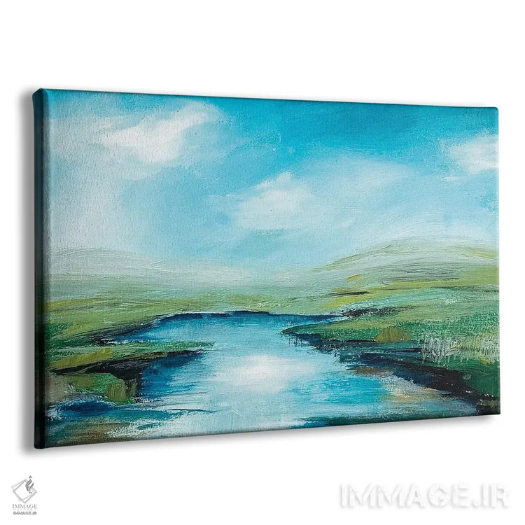 تابلو انتزاعی جریان آب شیرین اثر هایدی کلاوسون - نمای پرسپکتیو محصول