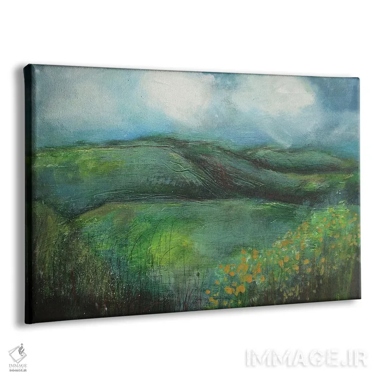 تابلو انتزاعی دامنه های گلدار اثر هایدی کلاوسون - نمای پرسپکتیو محصول