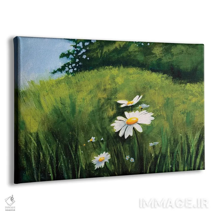 تابلو مدرن چمنزار گل مروارید اثر هایدی کلاوسون - نمای پرسپکتیو محصول