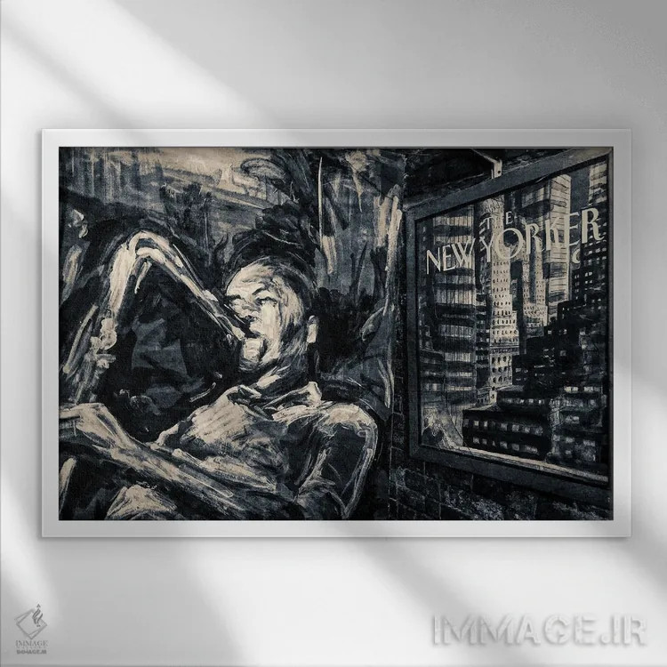 تابلو دکوراتیو باشگاه جاز Smalls اثر استیفن هاجتس - نمای قابدار سفید