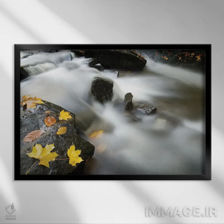 تابلو دکوراتیو رنگ آب پاییزی اثر استیفن هاجتس - نمای قابدار مشکی