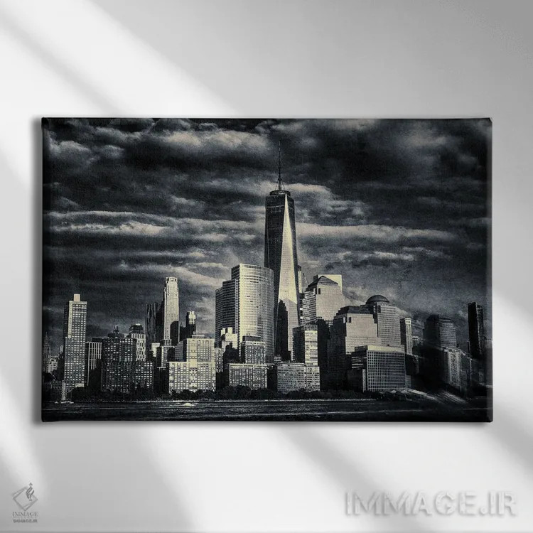 تابلو دکوراتیو افق منهتن اثر استیفن هاجتس - نمای روبهرو روی دیوار