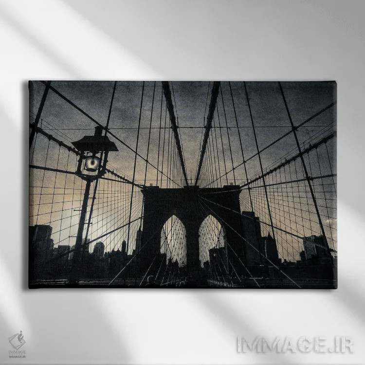 تابلو دکوراتیو پل بروکلین اثر استیفن هاجتس - نمای روبهرو روی دیوار