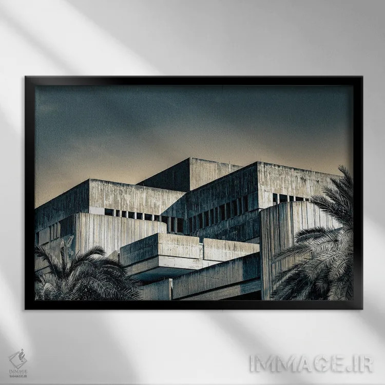 تابلو دکوراتیو کتابخانه عمومی اورلاندو اثر استیفن هاجتس - نمای قابدار مشکی