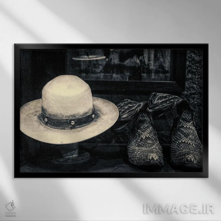 تابلو دکوراتیو استتسون و بوت اثر استیفن هاجتس - نمای قابدار مشکی