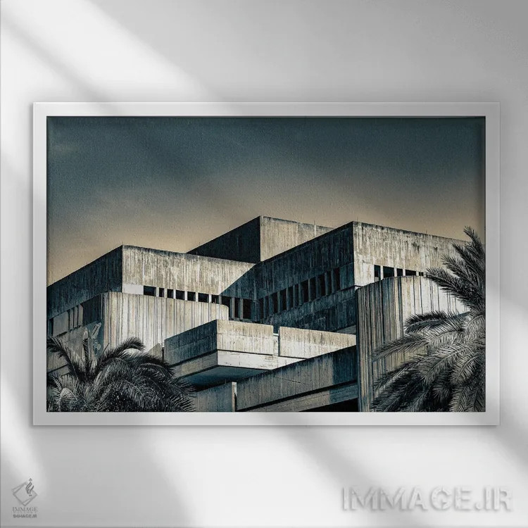 تابلو دکوراتیو کتابخانه عمومی اورلاندو اثر استیفن هاجتس - نمای قابدار سفید