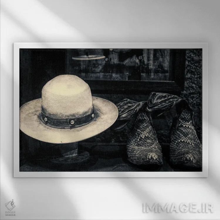 تابلو دکوراتیو استتسون و بوت اثر استیفن هاجتس - نمای قابدار سفید