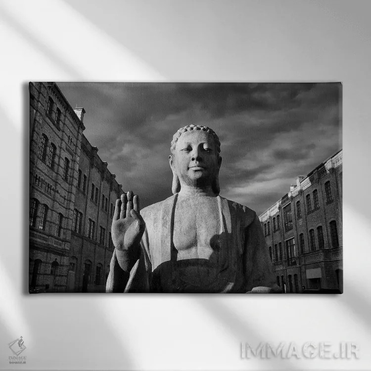 تابلو دکوراتیو مجسمه بودا برلین اثر استیفن هاجتس - نمای روبهرو روی دیوار