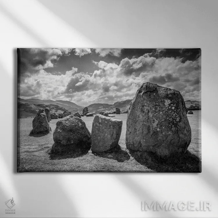 تابلو دکوراتیو دایره سنگی کستلریگ پارک ملی لیک دیستریکت اثر استیفن هاجتس - نمای روبهرو روی دیوار