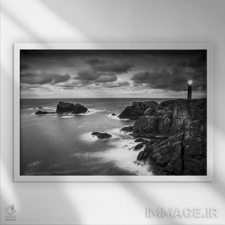 تابلو دکوراتیو فانوس دریایی بات آف لوییس اثر استیفن هاجتس - نمای قابدار سفید