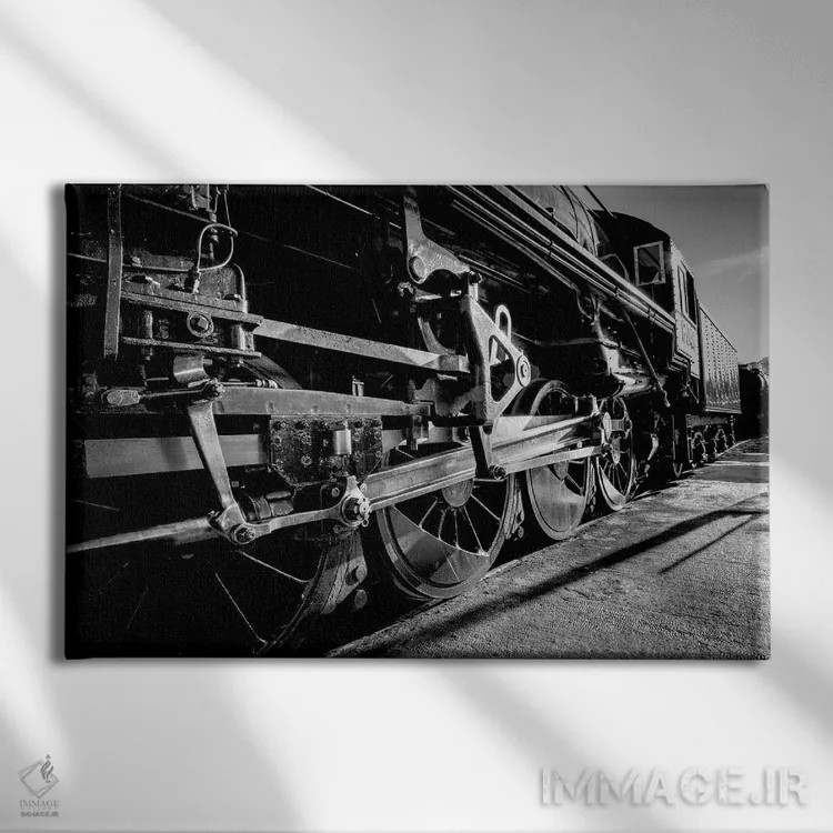 تابلو دکوراتیو لوکوموتیو بخار ۶۰۶۴ اثر استیفن هاجتس - نمای روبهرو روی دیوار
