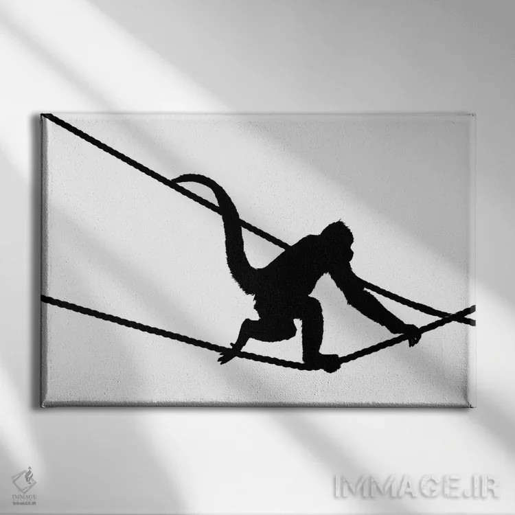 تابلو دکوراتیو مطالعه میمون اثر استیفن هاجتس - نمای روبهرو روی دیوار