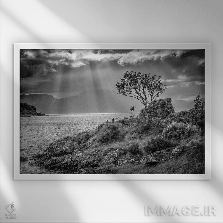 تابلو دکوراتیو صلیب کاموس، جزیره اسکای اثر استیفن هاجتس - نمای قابدار سفید