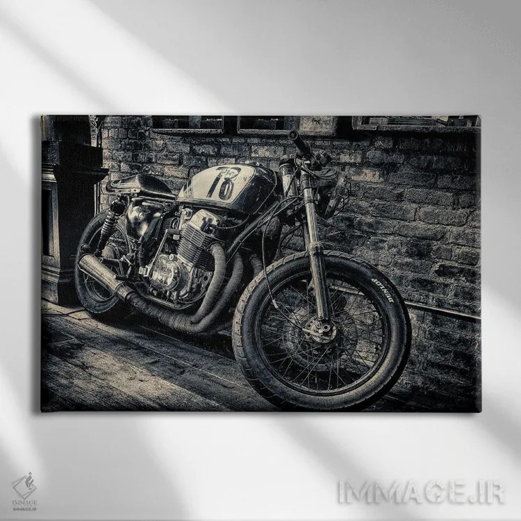 تابلو دکوراتیو چاپ قدیمی هوندا CB750 نیویورک اثر استیفن هاجتس - نمای روبهرو روی دیوار