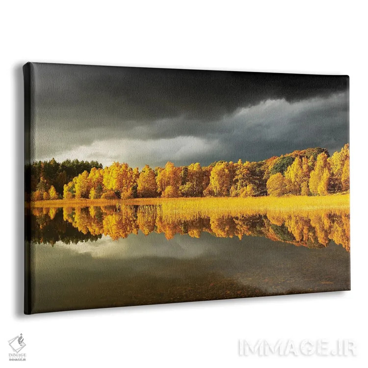 تابلو دکوراتیو درخت پاییزی پانوراما اثر استیفن هاجتس - نمای پرسپکتیو محصول