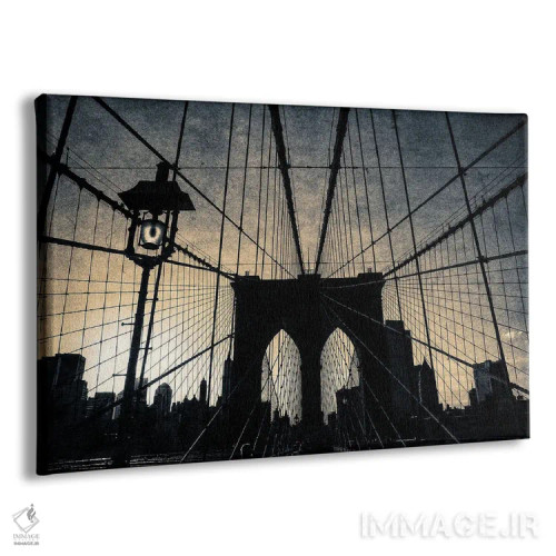 تابلو دکوراتیو چاپ قدیمی پل بروکلین اثر استیفن هاجتس - نمای پرسپکتیو محصول