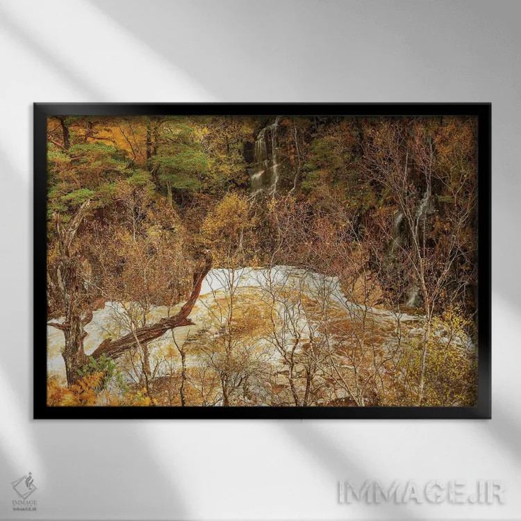 تابلو دکوراتیو دره پاییزی اتایو اسکاتلند اثر استیفن هاجتس - نمای قابدار مشکی