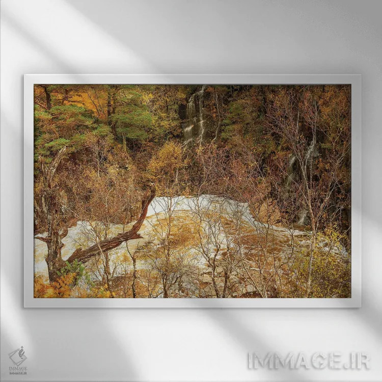 تابلو دکوراتیو دره پاییزی اتایو اسکاتلند اثر استیفن هاجتس - نمای قابدار سفید