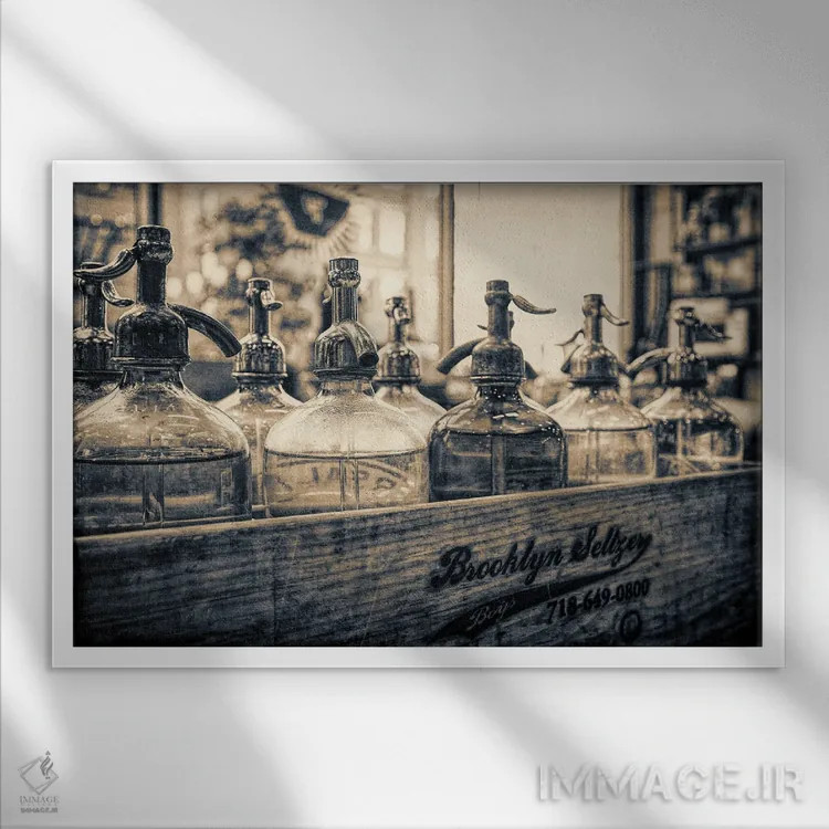 تابلو دکوراتیو سلتزرهای بروکلین اثر استیفن هاجتس - نمای قابدار سفید