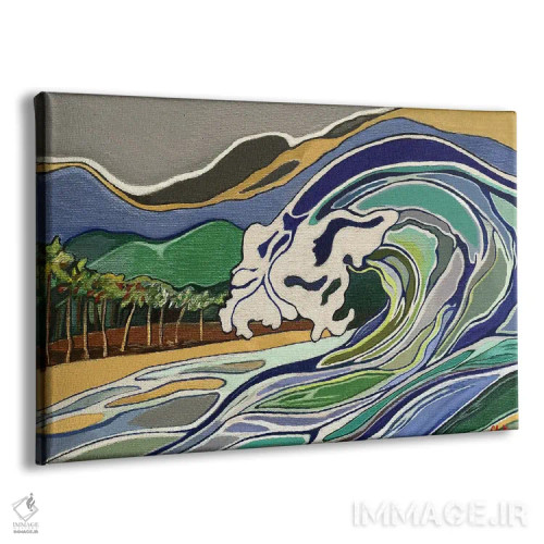 تابلو دکوراتیو شکستن موج بر ساحل اوآهو اثر هیدن هیل - نمای پرسپکتیو محصول