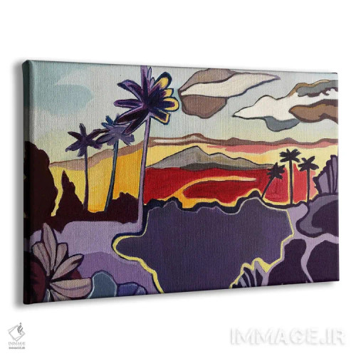 تابلو دکوراتیو غروب رنگارنگ کنا اثر هیدن هیل - نمای پرسپکتیو محصول