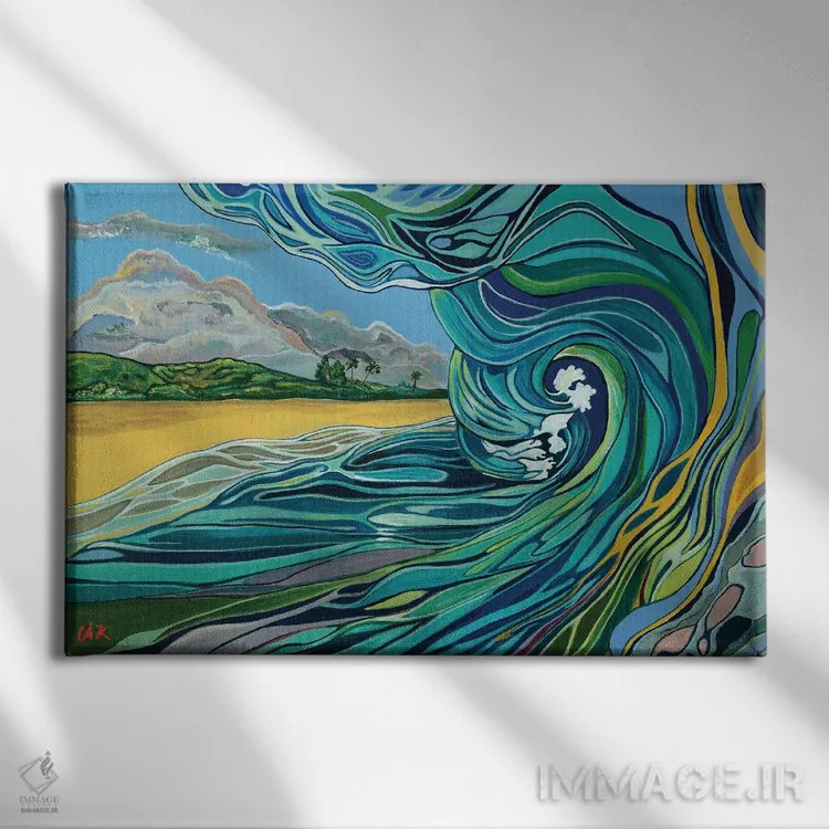 تابلو دکوراتیو خاطرات ساحل شمالی اثر هیدن هیل - نمای روبهرو روی دیوار