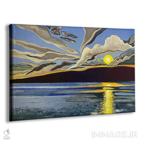 تابلو دکوراتیو غروب آفتاب بر مائویی اثر هیدن هیل - نمای پرسپکتیو محصول