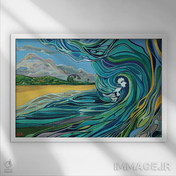 تابلو دکوراتیو خاطرات ساحل شمالی اثر هیدن هیل - نمای قابدار سفید