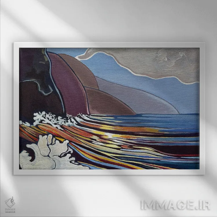 تابلو دکوراتیو ساحل کاوایی اثر هیدن هیل - نمای قابدار سفید