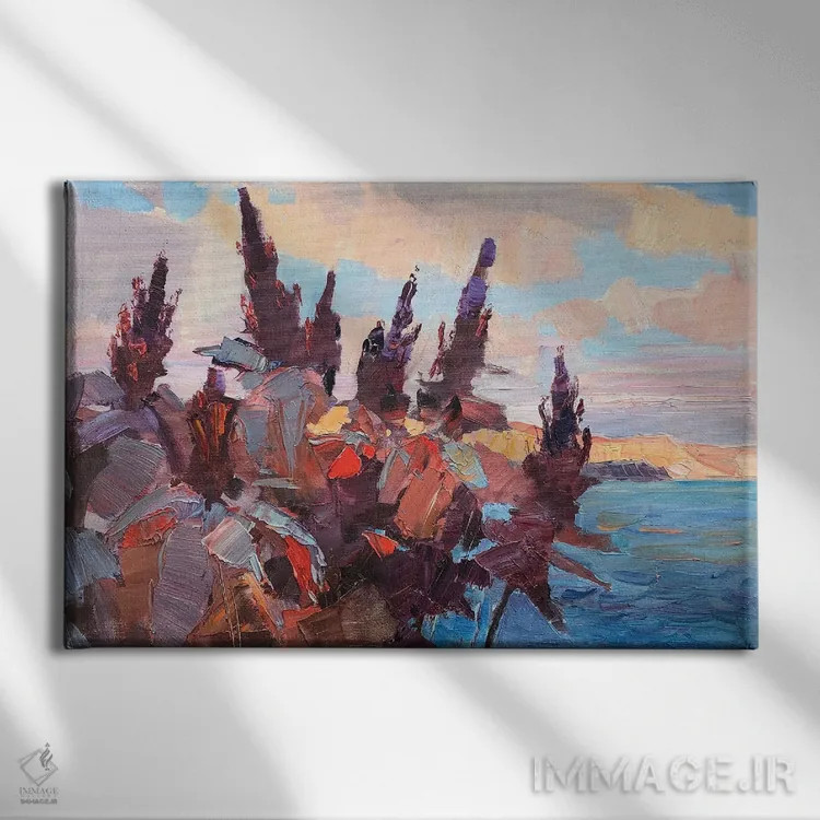 تابلو دکوراتیو گل های پاییزی اثر کنتس آرت - نمای روبهرو روی دیوار