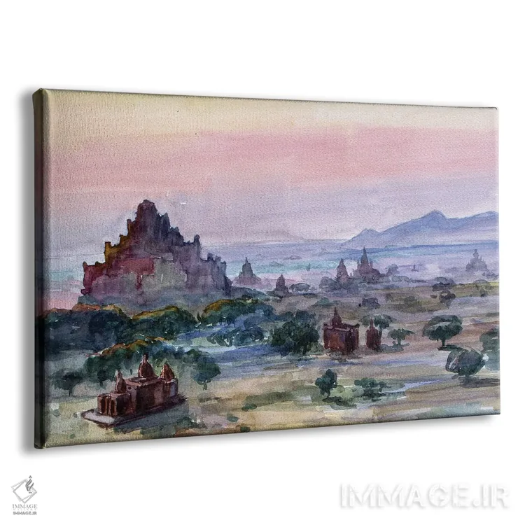 تابلو دکوراتیو منطقه هزارپاگودا باگان اثر کنتس آرت - نمای پرسپکتیو محصول