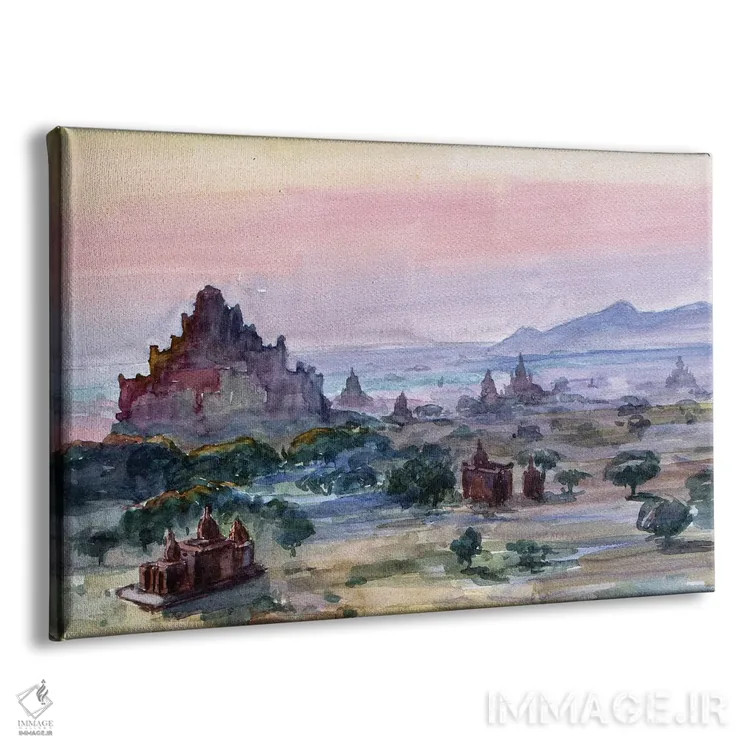 تابلو دکوراتیو منطقه هزارپاگودا باگان اثر کنتس آرت - نمای پرسپکتیو محصول