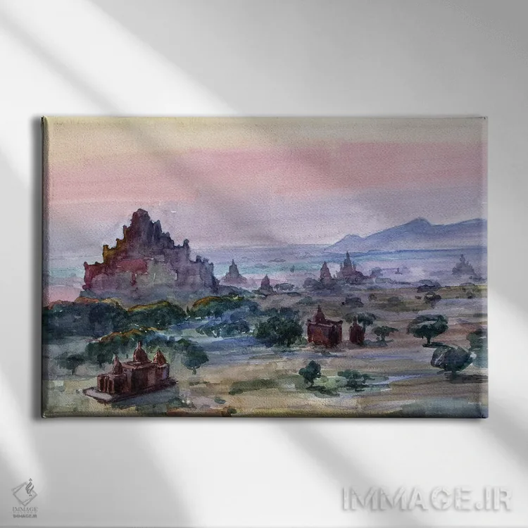 تابلو دکوراتیو منطقه هزارپاگودا باگان اثر کنتس آرت - نمای روبهرو روی دیوار