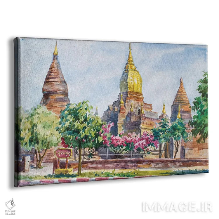 تابلو دکوراتیو معبد بودایی باگان اثر کنتس آرت - نمای پرسپکتیو محصول
