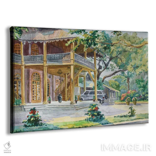 تابلو دکوراتیو ویلای باگان به سبک استعماری اثر کنتس آرت - نمای پرسپکتیو محصول