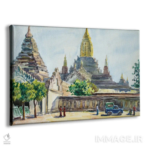 تابلو دکوراتیو پاگودای اصلی بودایی باگان اثر کنتس آرت - نمای پرسپکتیو محصول