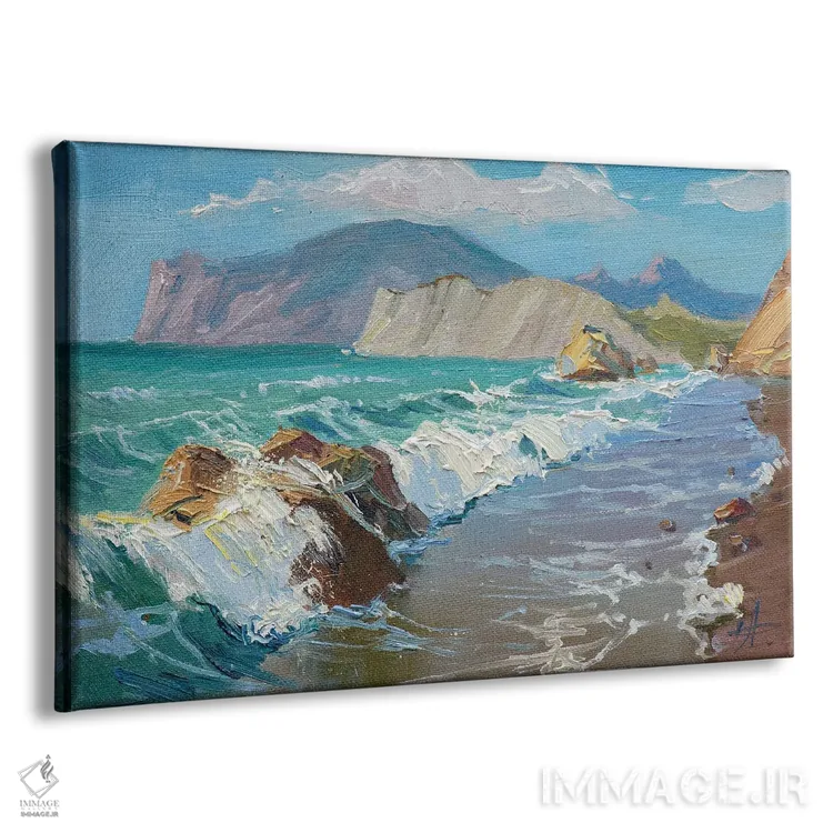 تابلو دکوراتیو شکسته شدن امواج اثر کنتس آرت - نمای پرسپکتیو محصول