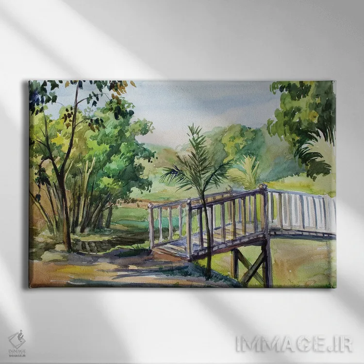 تابلو دکوراتیو پل یانگون برمه اثر کنتس آرت - نمای روبهرو روی دیوار