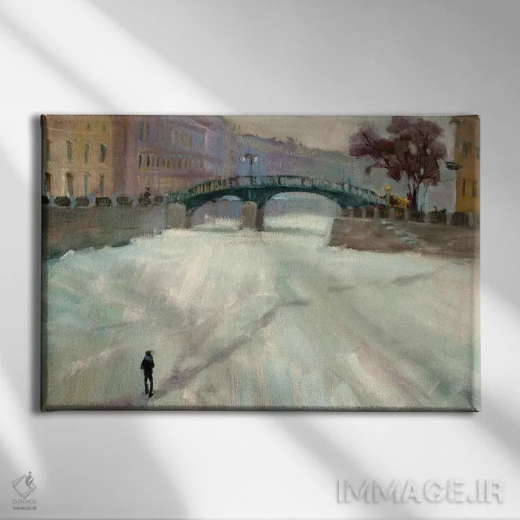 تابلو دکوراتیو پل انگلیسی سن پترزبورگ اثر کنتس آرت - نمای روبهرو روی دیوار