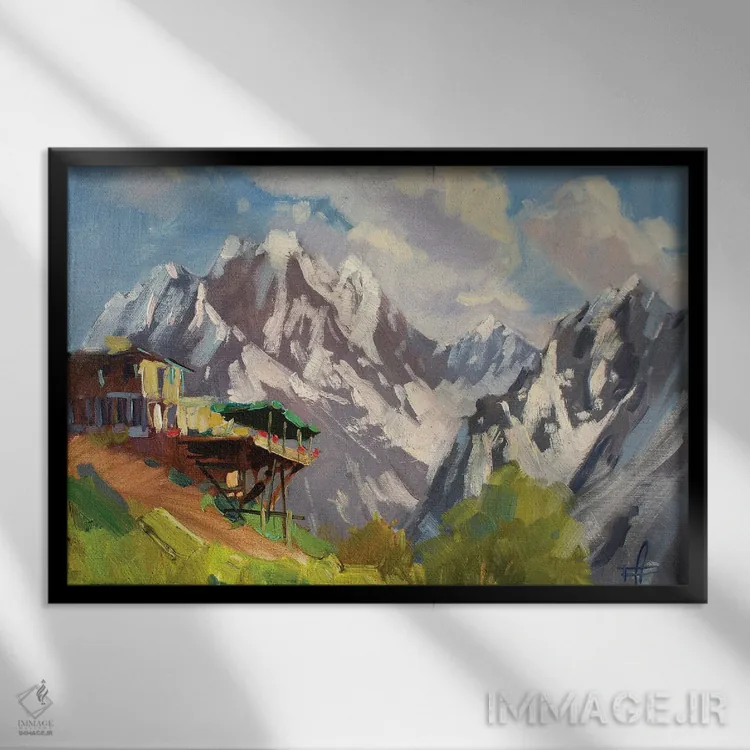 تابلو دکوراتیو دومبای اثر کنتس آرت - نمای قابدار مشکی