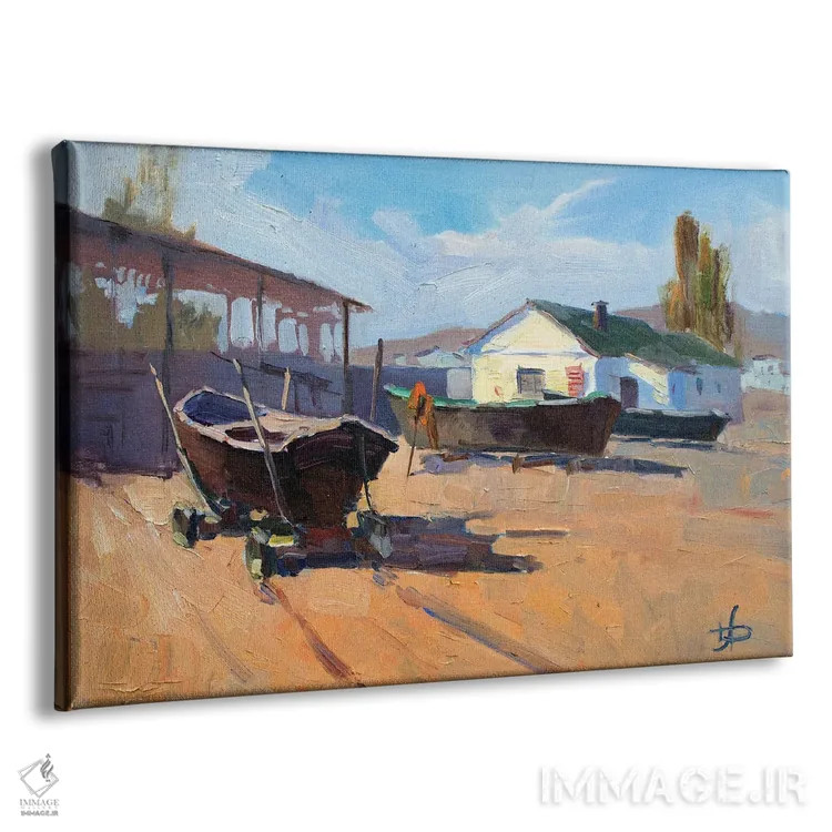 تابلو دکوراتیو قایق های ماهیگیری I اثر کنتس آرت - نمای پرسپکتیو محصول