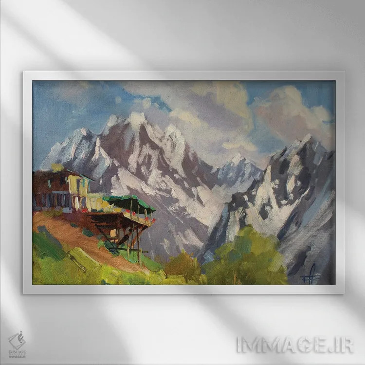 تابلو دکوراتیو دومبای اثر کنتس آرت - نمای قابدار سفید