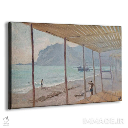 تابلو دکوراتیو شناگران پاییزی کوکتبل اثر کنتس آرت - نمای پرسپکتیو محصول